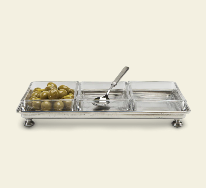 Footed Crudite Tray by Match Pewter