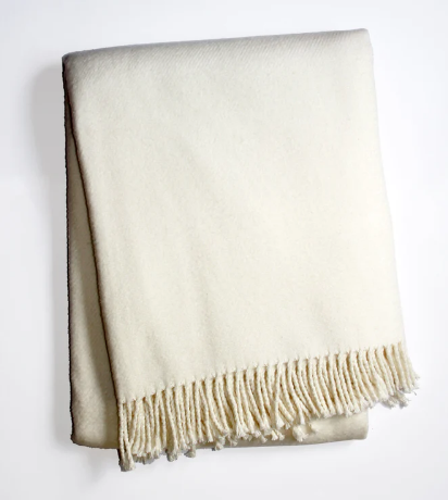 Solid Plush Cotton Blend Throw