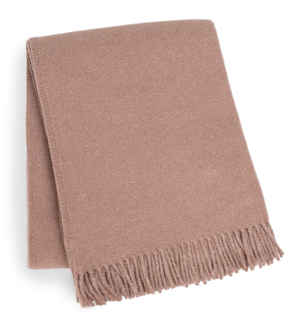 Solid Plush Cotton Blend Throw