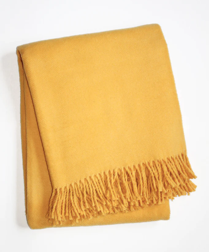 Solid Plush Cotton Blend Throw