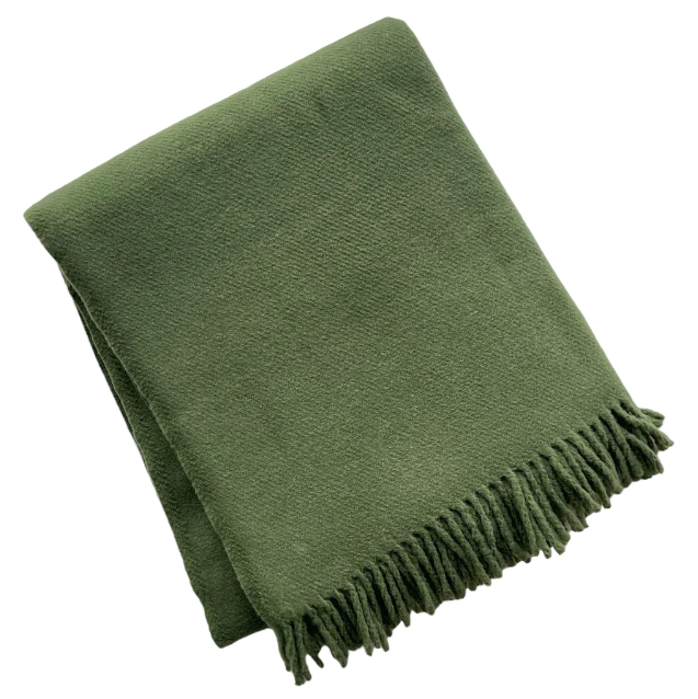 Solid Plush Cotton Blend Throw