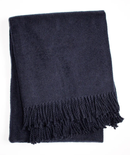 Solid Plush Cotton Blend Throw