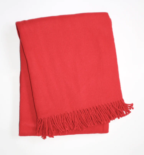 Solid Plush Cotton Blend Throw