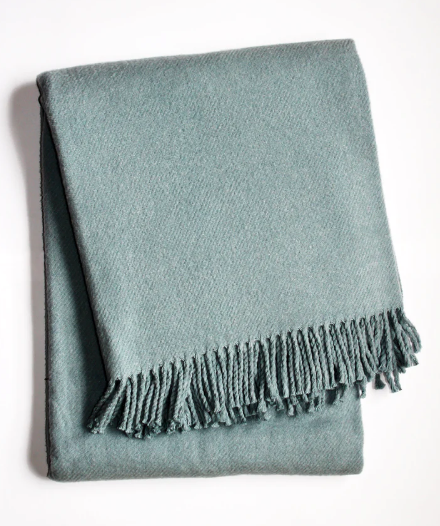 Solid Plush Cotton Blend Throw