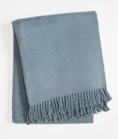 Solid Plush Cotton Blend Throw