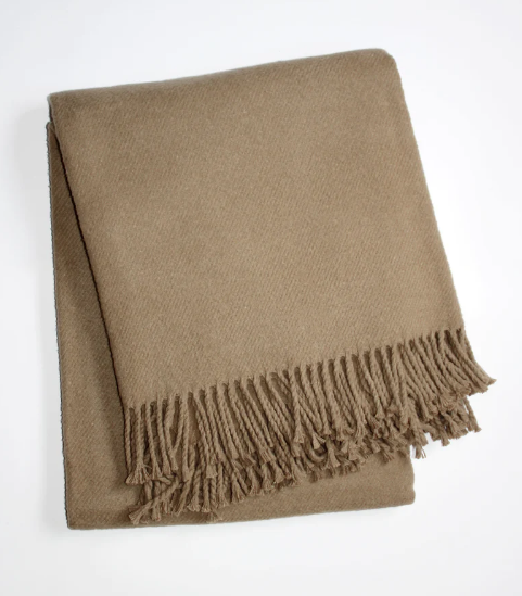 Solid Plush Cotton Blend Throw