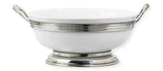 Tilghman Pewter and Porcelain Footed Bowl