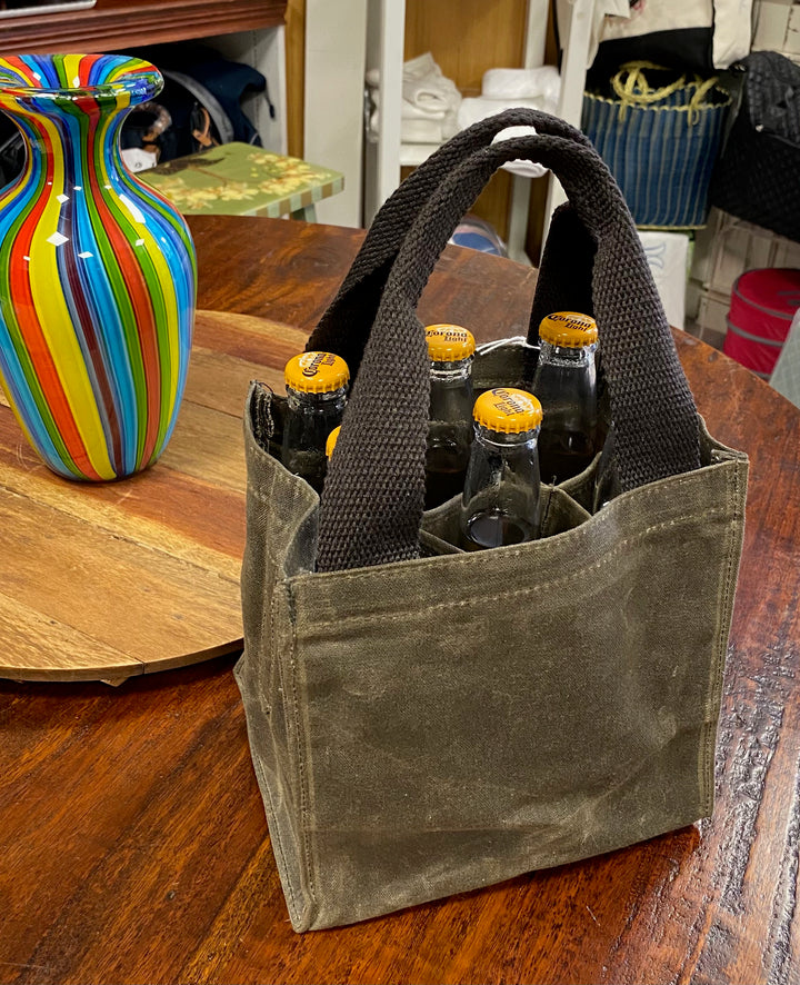 Waxed Canvas 6-Pack Beer Tote