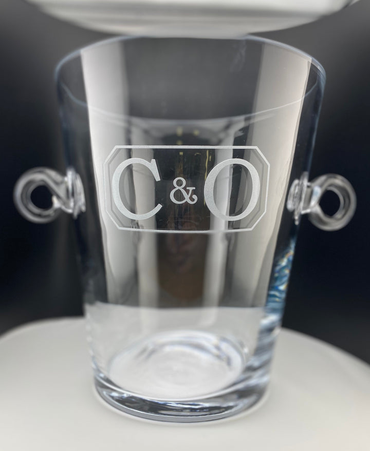 Manhattan Crystal Ice Bucket with Ring Handles