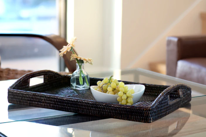 Rectangular Rattan Tray with High Handles (5 Sizes)