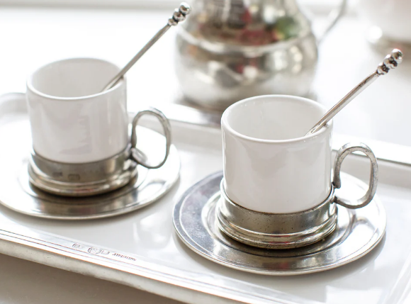 Tuscan Espresso Cup, Saucer and Spoon (by Arte Italica)