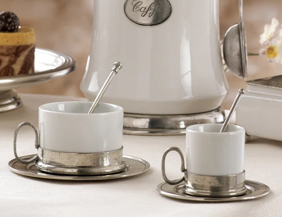 Tuscan Espresso Cup, Saucer and Spoon (by Arte Italica)