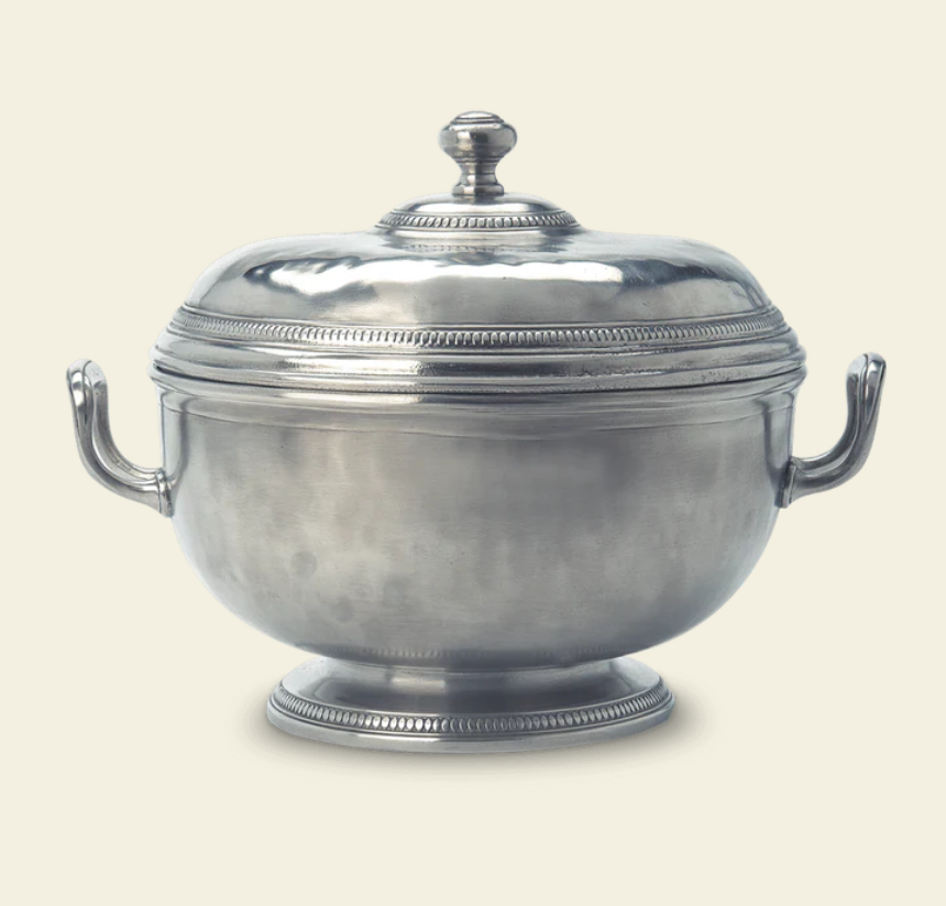 Beaded Round Tureen by Match Pewter