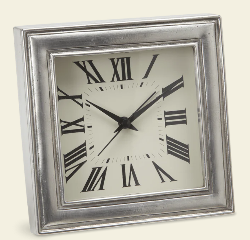 Square Alarm Clock by Match Pewter