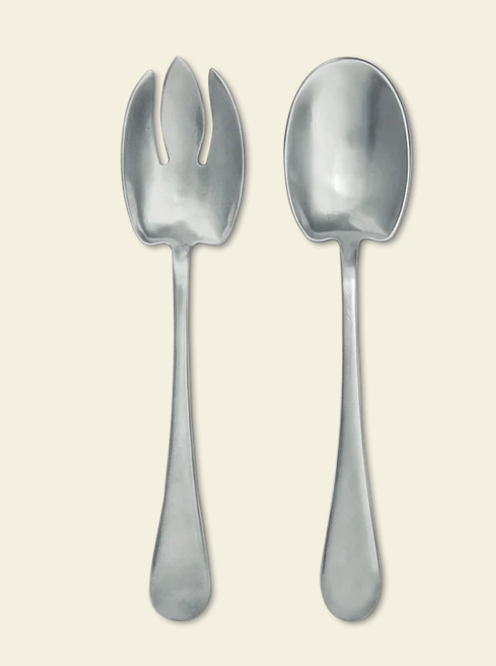 Aria Salad Set, Serving Spoon and Fork by Match Pewter