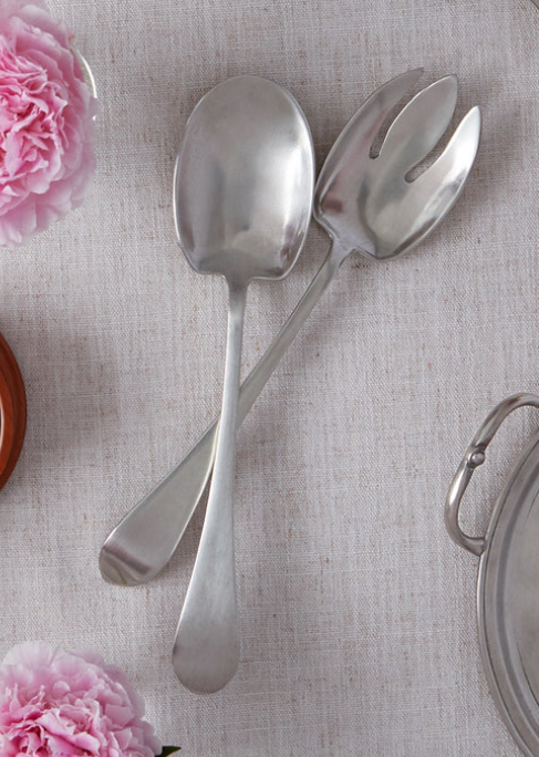 Aria Salad Set, Serving Spoon and Fork by Match Pewter