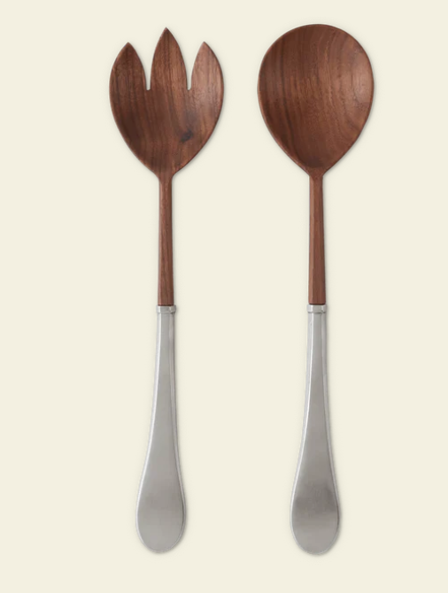 Benevento Serving Spoon and Fork Set by Match Pewter
