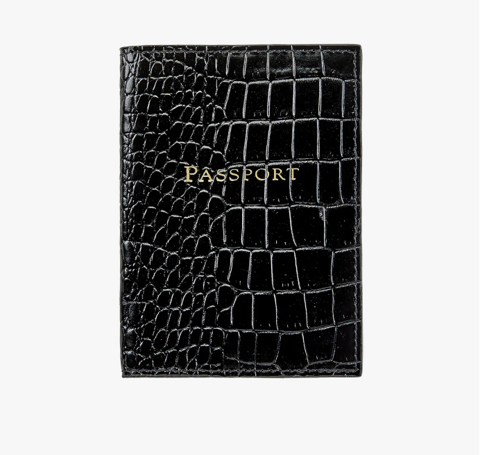 Passport Holder, Crocodile Embossed Leather