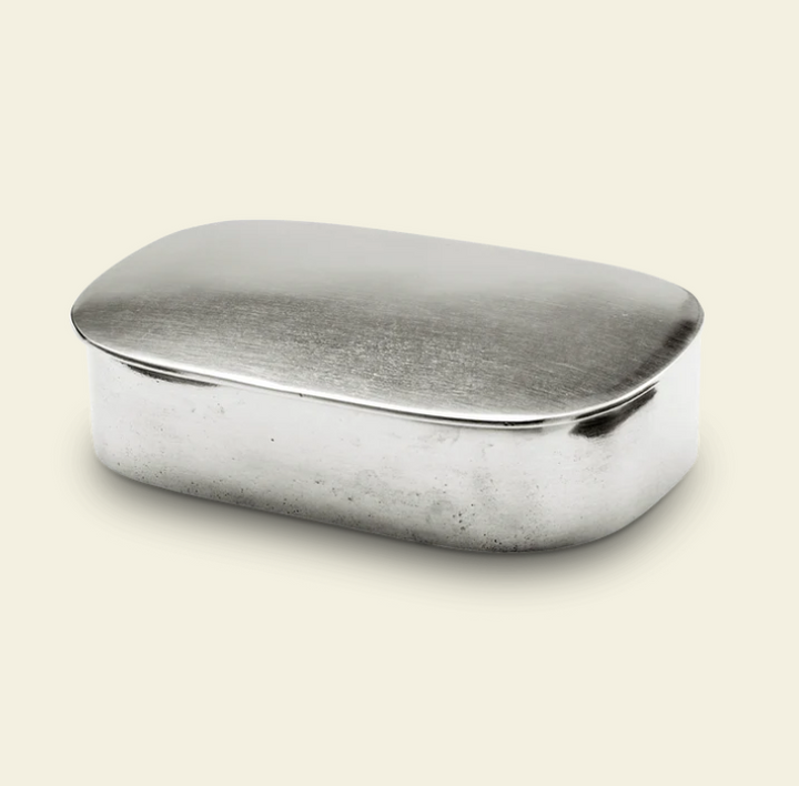 Simple Covered Box, Monogram or Antler Motif by Match Pewter