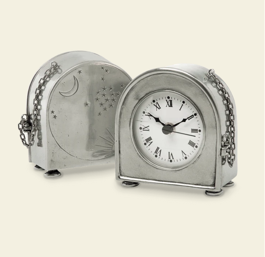 Table Clock by Match Pewter