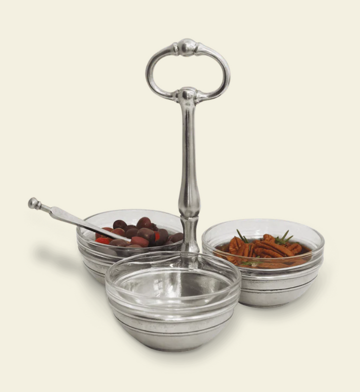 Condiment Caddy Trio by Match Pewter