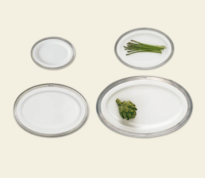 Convivio Oval Serving Platters by Match Pewter