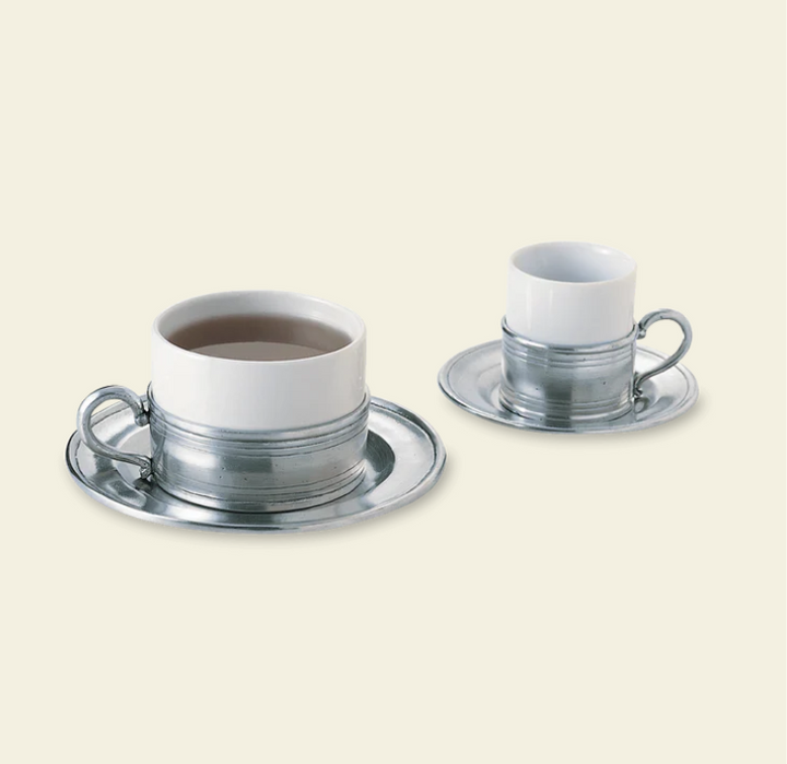 Cappuccino Cup with Saucer by Match Pewter
