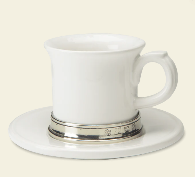 Convivio Espresso Cup with Saucer by Match Pewter