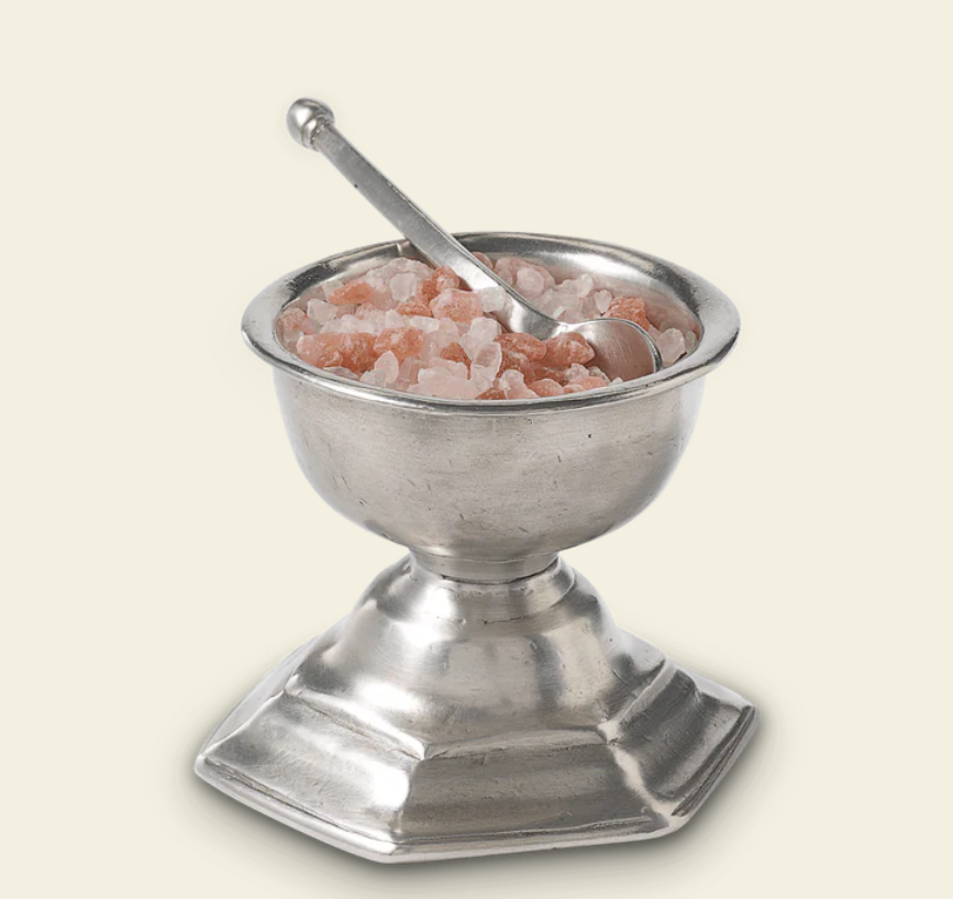 Footed Salt Cellar with Spoon by Match Pewter