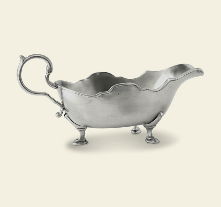 Gallic Gravy Boat and Spoon by Match Pewter