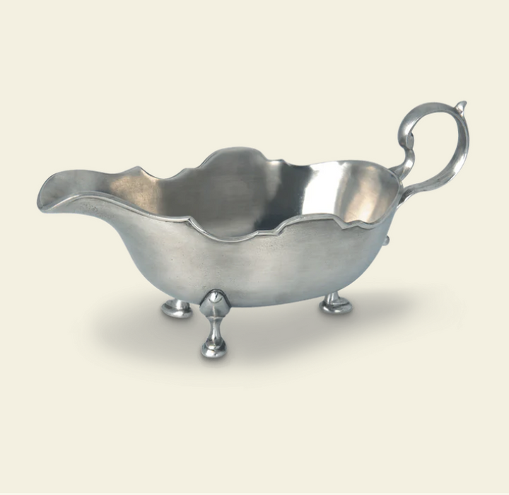 Gallic Gravy Boat and Spoon by Match Pewter