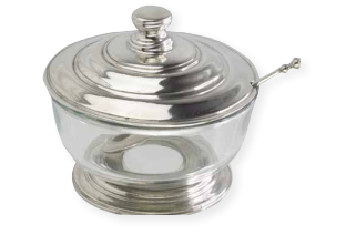 Condiment Glass Jar with Lid and Spoon