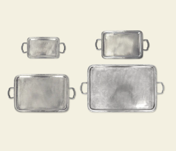 Lago Rectangle Trays with Handles by Match Pewter