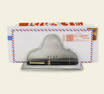 Letter stand with Pen Rest by Match Pewter