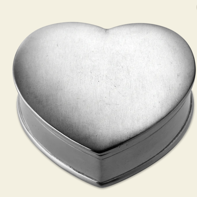 Lidded Heart Box by Match Pewter
