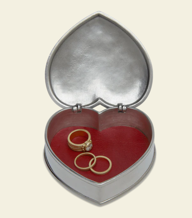 Lidded Heart Box by Match Pewter