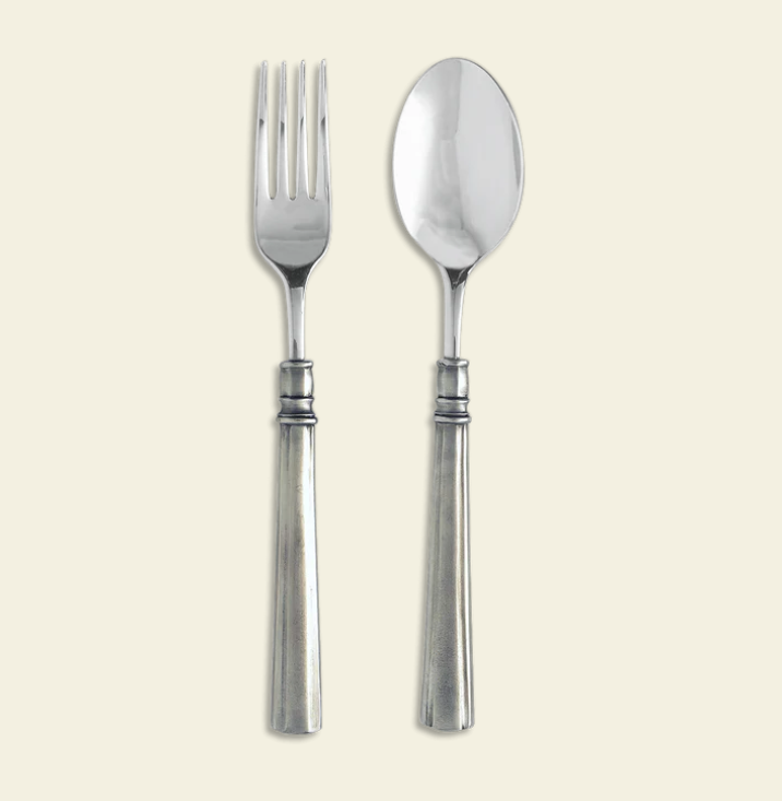 Lucia Serving Fork and Spoon by Match Pewter