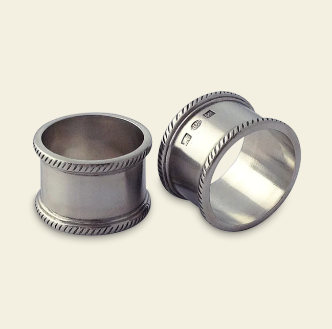 Luisa Round Napkin Ring Pair by Match Pewter