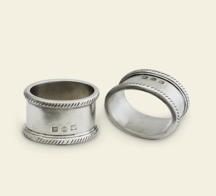 Luisa Oval Napkin Ring Pair by Match Pewter