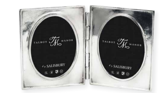 Madison Pewter 3 x 4 Double Frame with Oval Openings