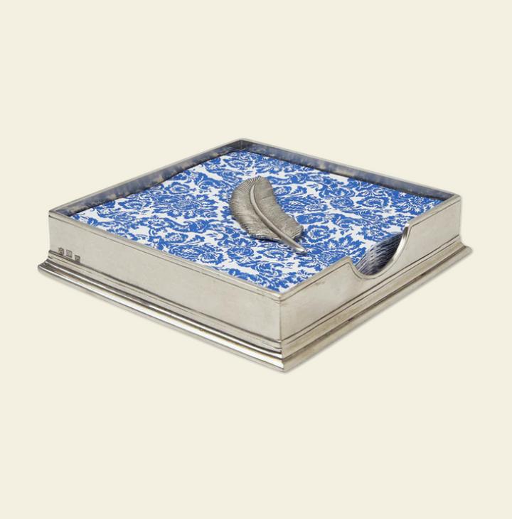 Luncheon Napkin Box, Napkins and Accessory by Match Pewter