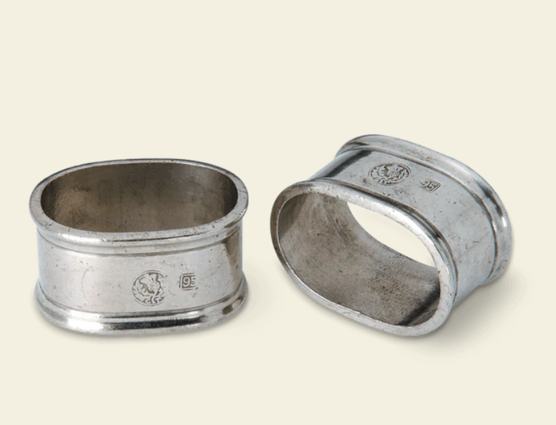 Oval Napkin Ring Pair by Match Pewter