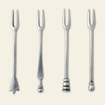 Assorted Olive Forks Set of 4, by Match Pewter