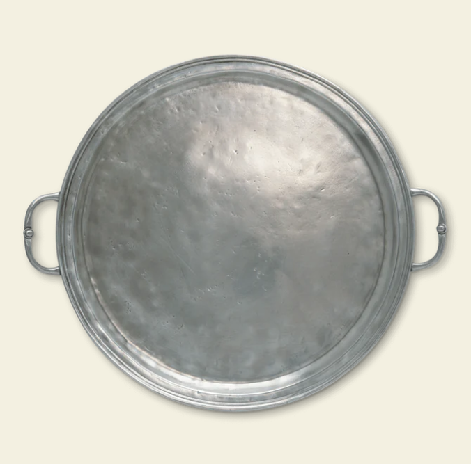 Round Tray with Handles by Match Pewter
