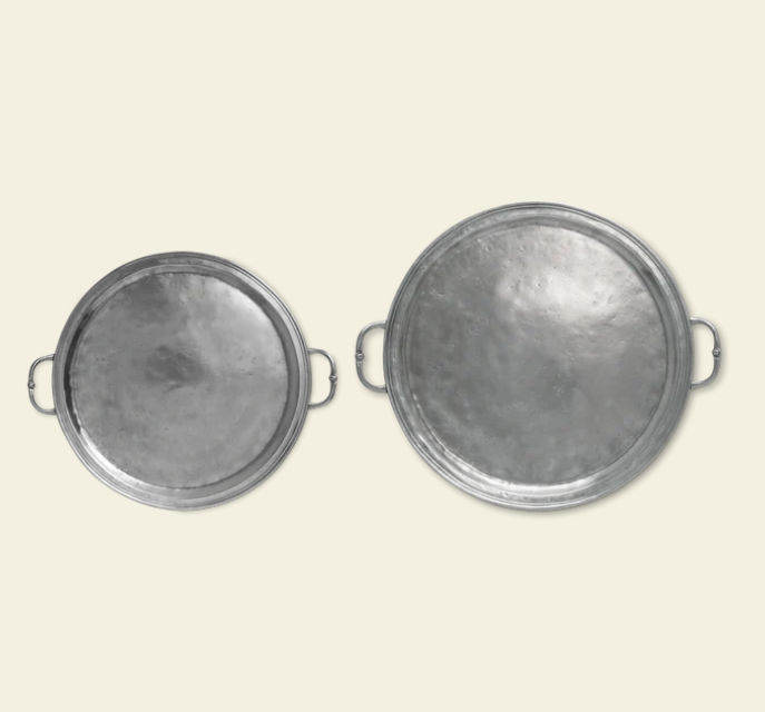Round Tray with Handles by Match Pewter