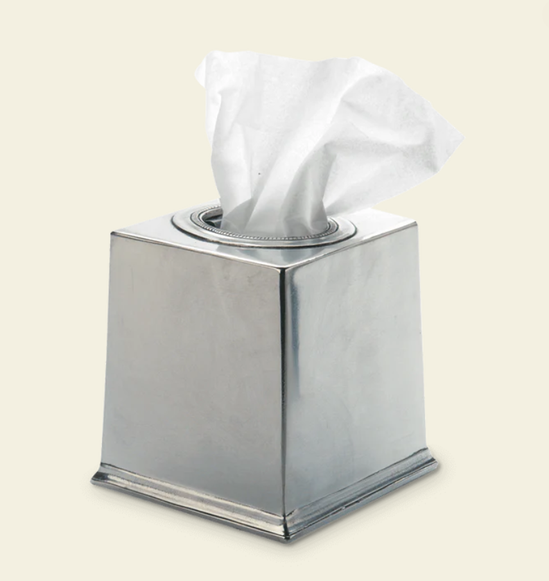 Square Tissue Box by Match Pewter