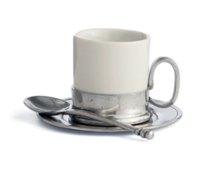 Tuscan Espresso Cup, Saucer and Spoon (by Arte Italica)