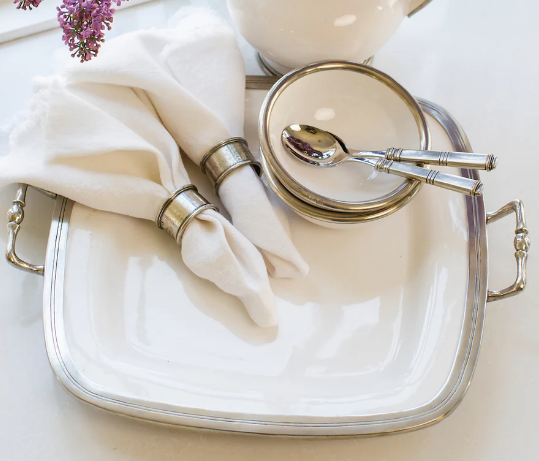 Tuscan Square Serving Tray with Handles