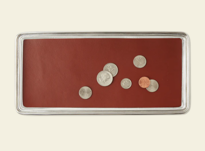 Vanity Tray with Leather Insert by Match Pewter