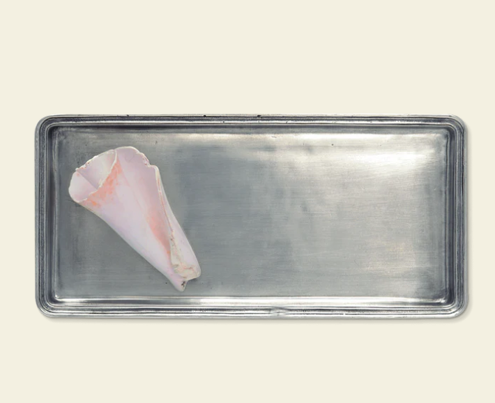 Vanity Tray with Leather Insert by Match Pewter